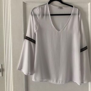White bell sleeve blouse